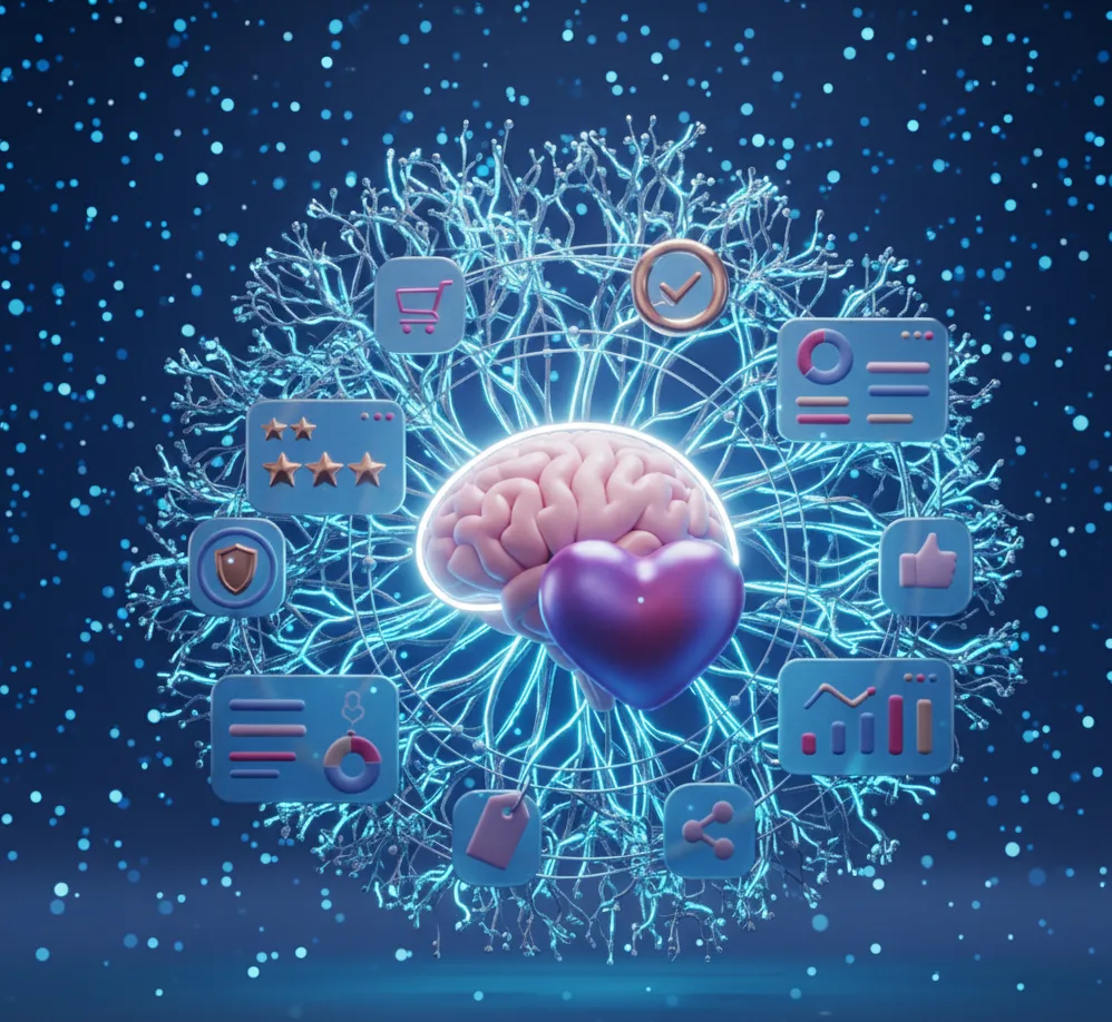 Visual representation of data-driven marketing and customer behavior analysis by a freelance digital marketer in Kochi, combining analytics, strategy, and emotional branding.